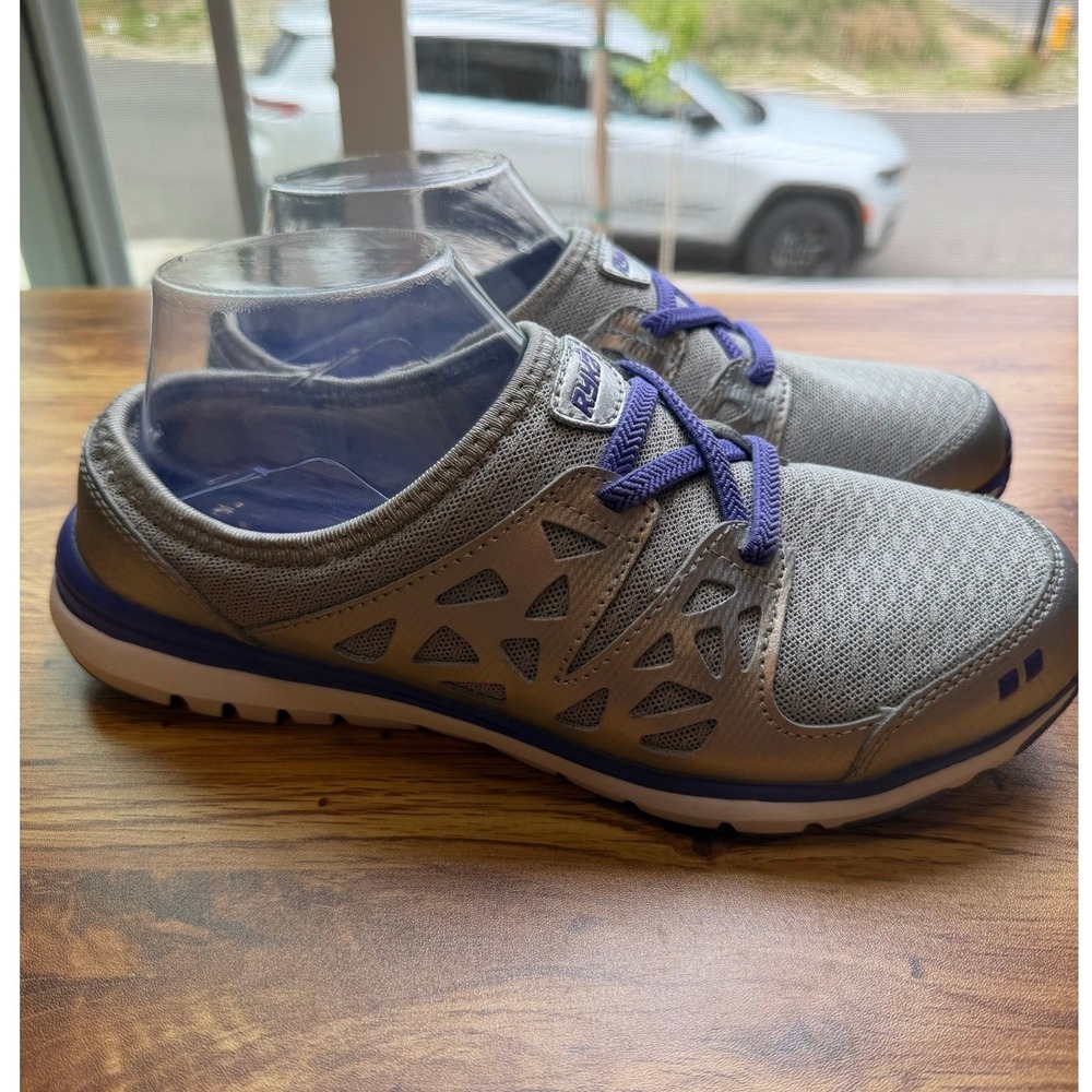 Ryka Women's Grey Purple Slip On Walking Shoes Sneakers Size 8.5